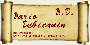 Mario Dubičanin vizit kartica